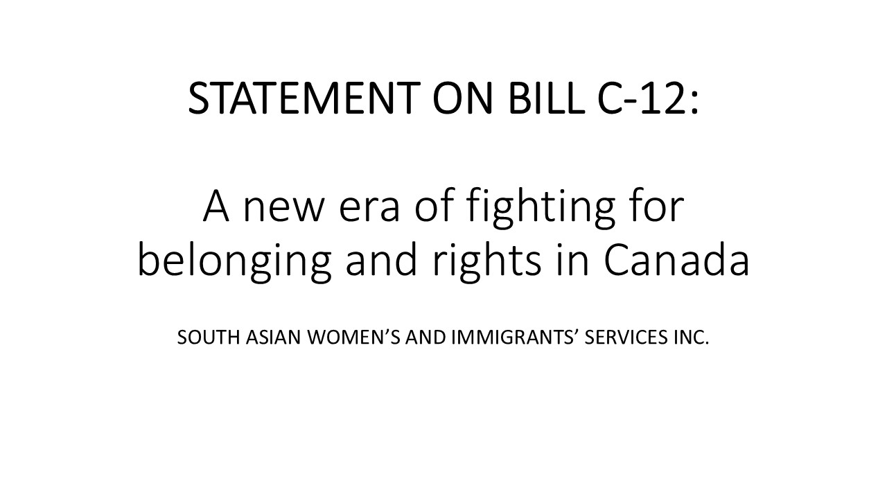 Statement on the adoption of Bill C-12: A new era of fighting for belonging and rights in Canada